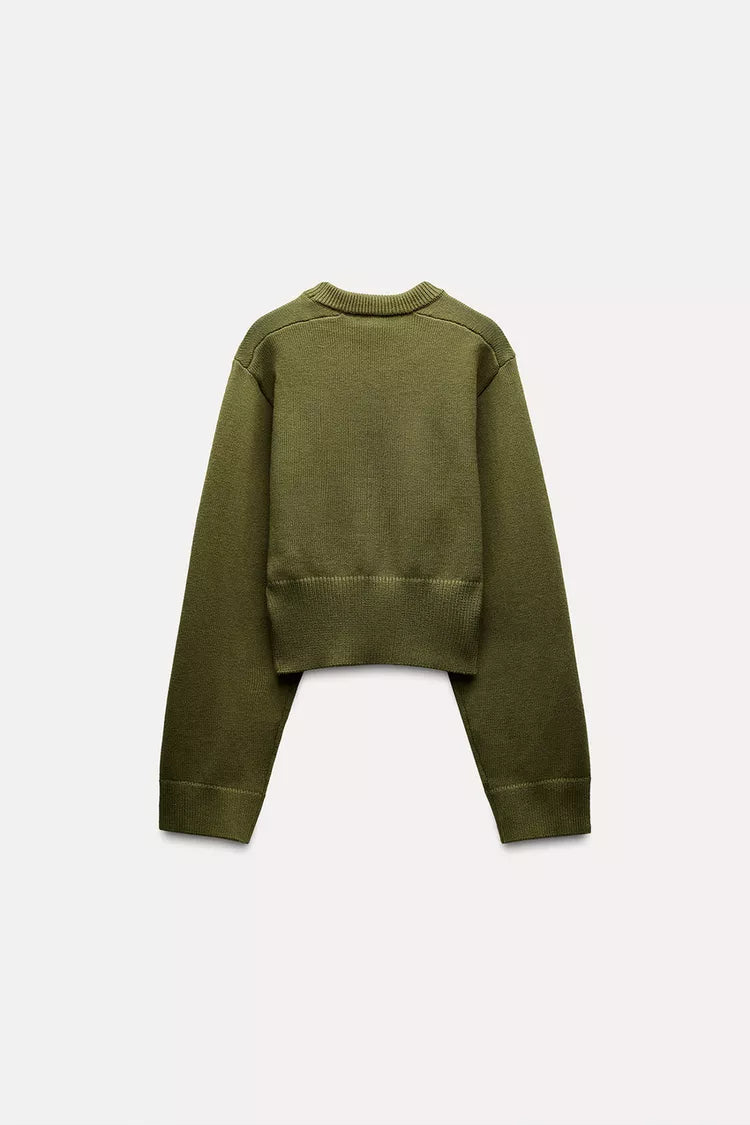 Lea | Luxe Groene Sweater Van Zachte Stof