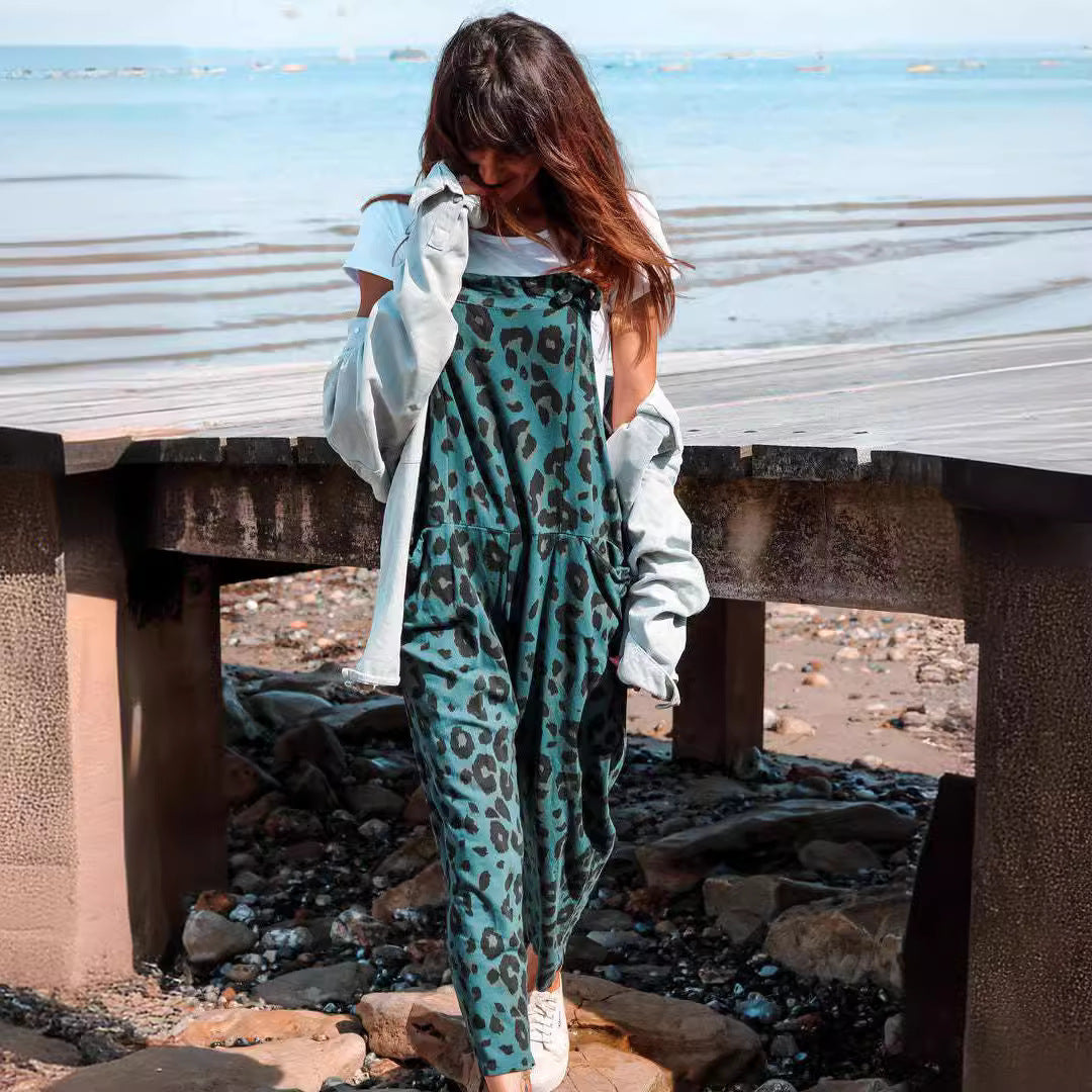 Nora | Casual jumpsuit met luipaardprint