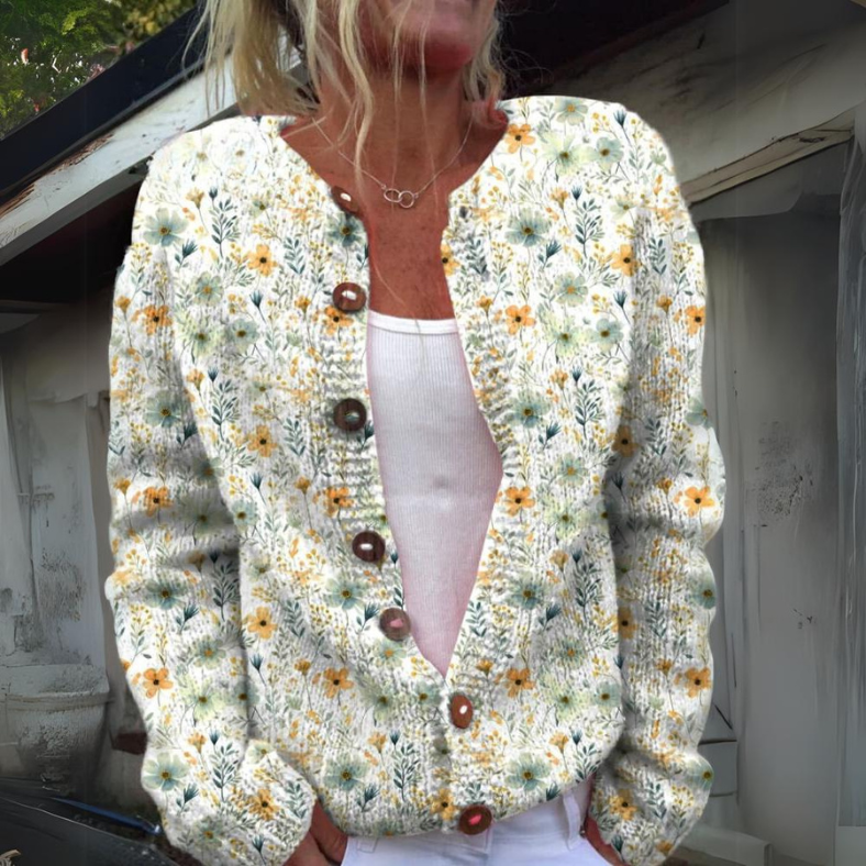 Fien | Vest met bloemenpatroon