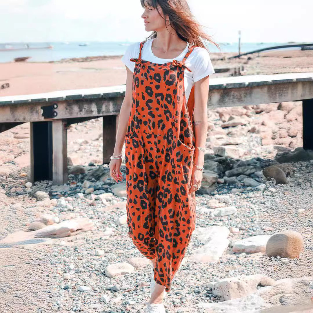 Nora | Casual jumpsuit met luipaardprint