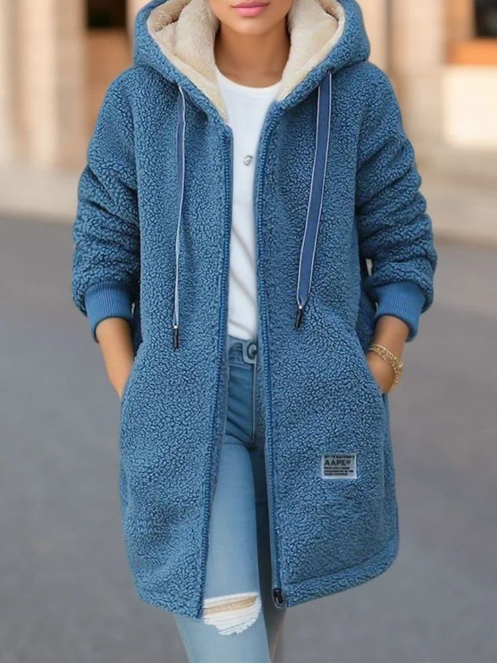 Lily | Fleece Cardigan met Capuchon en Ritssluiting