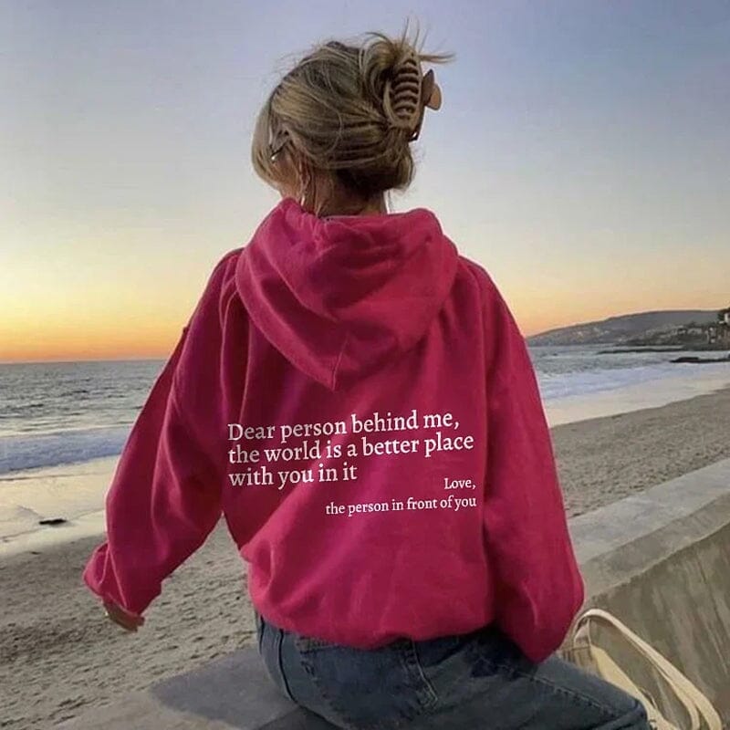 Jade | Positieve tekst hoodie in oversized stijl