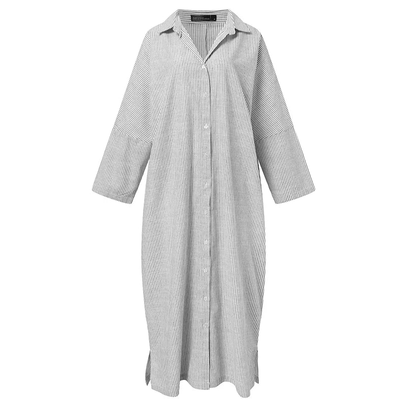 Amber | Oversized Shirt Dress met Elegante Strepen