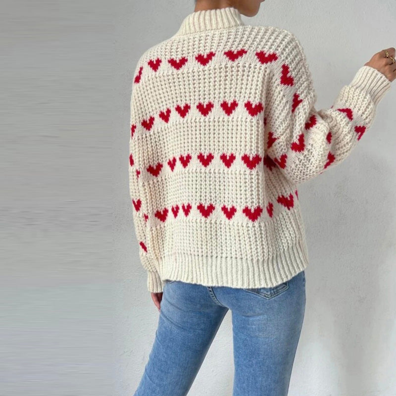 Sanne | Comfortabele Dames Sweater Met Hartmotief