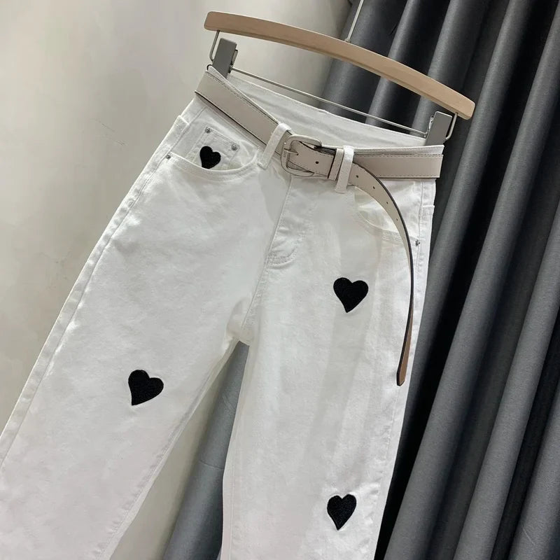 Chloé | High-waist jeans met hartjes