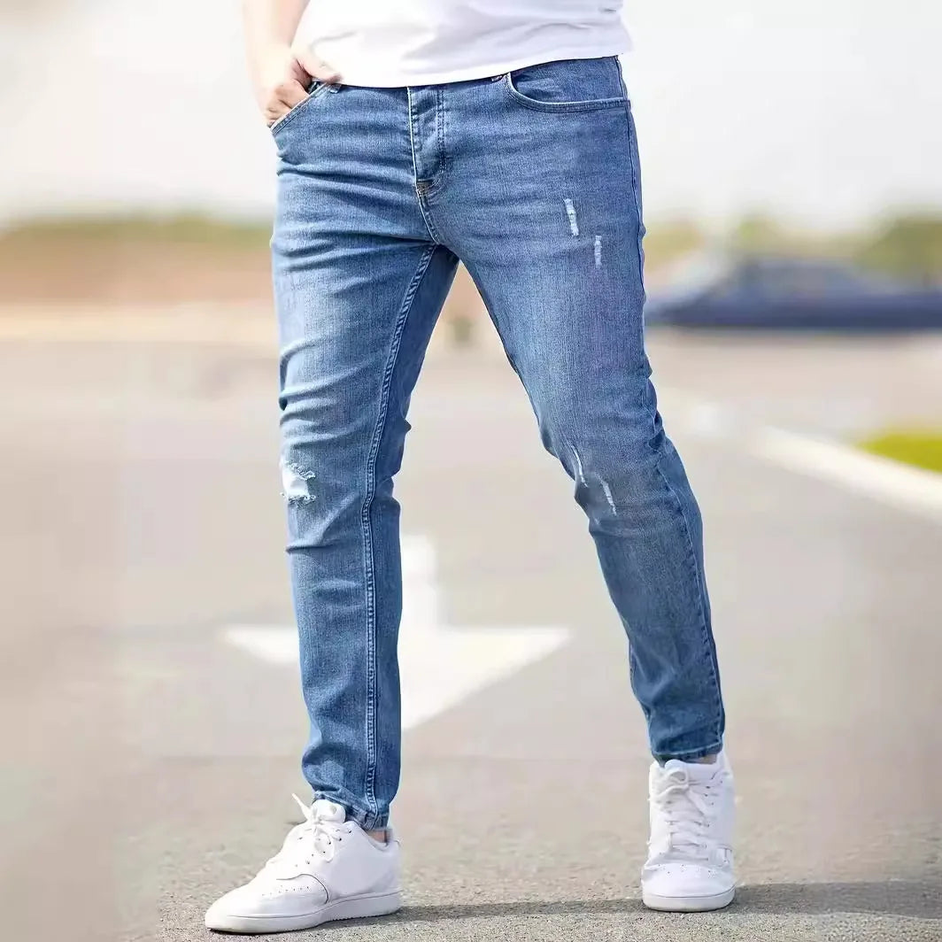 Timo | Vintage Gaten Skinny Jeans voor Mannen