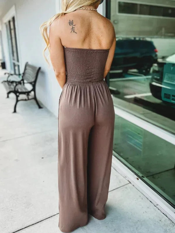 Serena | Elegante Strapless Jumpsuit in Lichte Stof