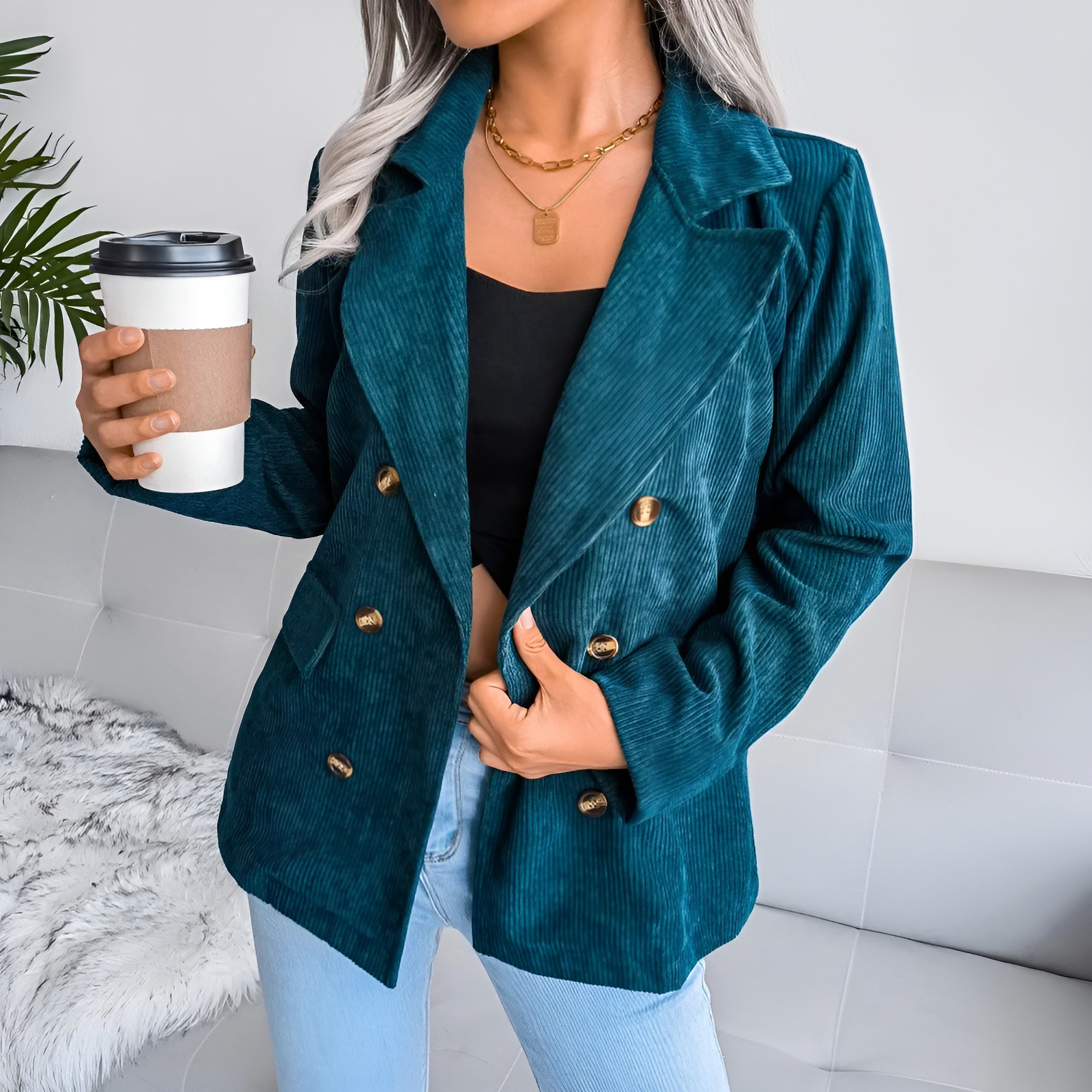 Tessa | Vrouwen Blazer Van Corduroy