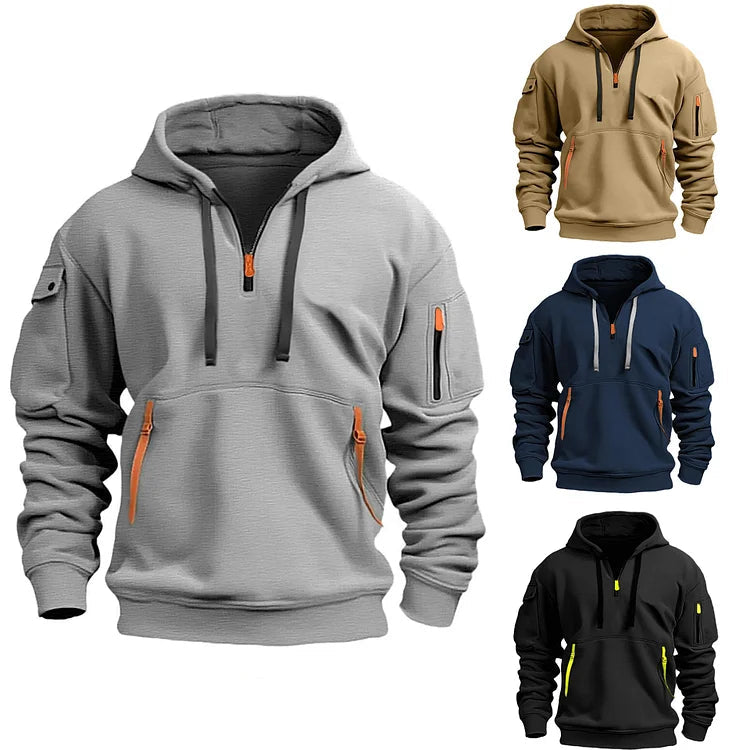 Stefan | Stijlvolle hoodies met halve rits