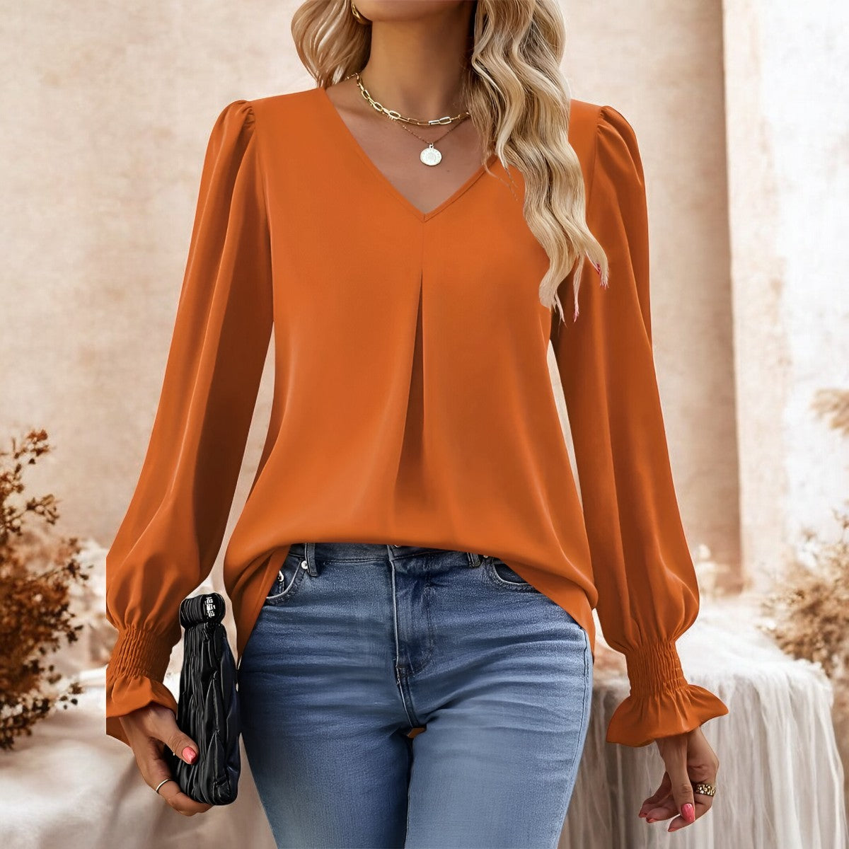 Ivy | Modieuze Nette V-hals Blouse