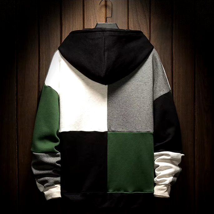 Jasper | Heren Hoodie met Uniek Vierkant Ontwerp