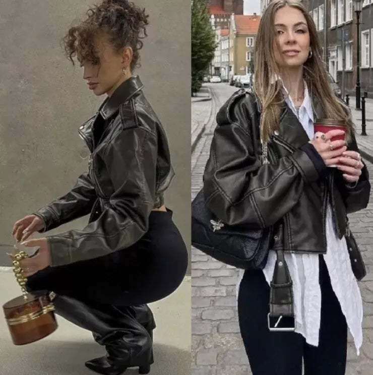 Eva | Stijlvol imitatie leren jack