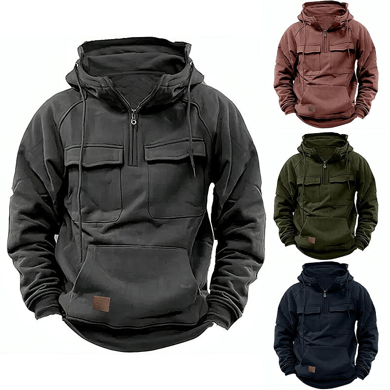 Willem | Cargo hoodie met ritssluiting