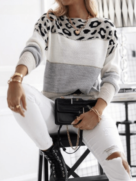 Emma | Trendy Trui met Luipaardprint